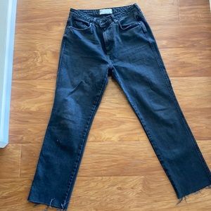 free people. grey denim. size 30.